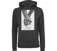 Rundhalspullover MISTERTEE "MisterTee Herren Trust 2.0 Hoody", Herren, Gr. M, grau (charcoal), 65% Baumwolle, 35% Polyester, mehrfarbig, normal, ohne Ausschnitt, Sweatshirts Rundhalspullover (40019726