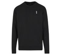 Rundhalspullover MISTERTEE "MisterTee King Sign EMB Light Crew Sweatshirt", Herren, Gr. M, schwarz, 100% Baumwolle, mehrfarbig, normal, Rundhals, Pullover Rundhalspullover (75508302-M) schwarz