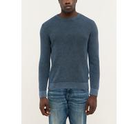 Rundhalspullover MUSTANG "Style Elliot", Herren, Gr. M, schwarz saphire, Strick, Obermaterial: 100% Baumwolle, unifarben, regular fit normal, Rundhals, Bündchen, Pullover Rundhalspullover (25786935-M)