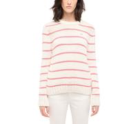 Rundhalspullover MUSTANG "Style Silas", Damen, Gr. M, rosa (pink stripe french rivera), Grobstrick, Obermaterial: 50% Baumwolle, 50% Polyacryl, gestreift, regular fit, Rundhals, Pullover Rundhalspullo