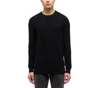 Rundhalspullover MUSTANG "StyleElliot", Herren, Gr. 3XL, schwarz, Feinstrick, Obermaterial: 100% Baumwolle, unifarben, regular fit normal, Rundhals, Rippbündchen, Pullover Rundhalspullover, mit Logo S