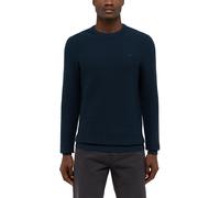 Rundhalspullover MUSTANG "StyleElliot", Herren, Gr. XL, grau (carbon), Feinstrick, Obermaterial: 100% Baumwolle, unifarben, regular fit normal, Rundhals, Rippbündchen, Pullover Rundhalspullover, mit L