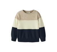 Rundhalspullover NAME IT "NMMVOHAN LS KNIT", Jungen, Gr. 116, bunt (sesame), Strick, Obermaterial: 100% Baumwolle, normal, Rundhals, Rippbündchen, Pullover Rundhalspullover, Baumwolle, regular fit (86