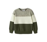Rundhalspullover NAME IT "NMMVOHAN LS KNIT", Jungen, Gr. 116, grün (mermaid), Strick, Obermaterial: 100% Baumwolle, normal, Rundhals, Rippbündchen, Pullover Rundhalspullover, Baumwolle, regular fit (1