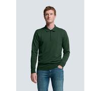 Rundhalspullover NO EXCESS "No Excess Polo-Pullover mit halbem Reißverschluss", Herren, Gr. S, grün (dunkelgruen), 71% Viskose, 29% Nylon, Pullover Rundhalspullover (61801305-S) dunkelgruen