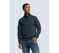 Rundhalspullover NO EXCESS "No Excess Pullover mit halbem Reißverschluss von Timeless Basics", Herren, Gr. 3XL, blau (dunkelblau), 34% Cotton, 34% Viscose, 32% Polyester, Pullover Rundhalspullover (21