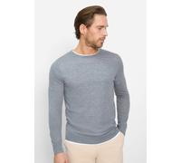 Rundhalspullover OLYMP, Herren, Gr. L, silbergrau, Strick, Obermaterial: 85% Schurwolle, 15% Seide, regular fit normal, Rundhals, Rippbündchen, Pullover Rundhalspullover (21177054-L)