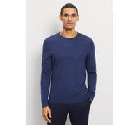 Rundhalspullover OLYMP, Herren, Gr. XXL, royal, Strick, Obermaterial: 85% Schurwolle, 15% Seide, regular fit normal, Rundhals, Rippbündchen, Pullover Rundhalspullover (36464547-XXL) royal