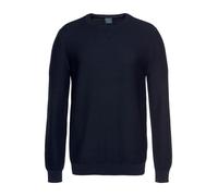 Rundhalspullover OLYMP "OLYMP Strick Casual", Herren, Gr. 3XL, blau (marine), Obermaterial: 100% Baumwolle, schmal, Rundhals, Pullover Rundhalspullover, mit modischem Strukturmuster (70070662-XXXL) ma