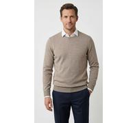 OLYMP Rundhalspullover OLYMP Strick Casual Herren 100% Schurwolle L hellbeige