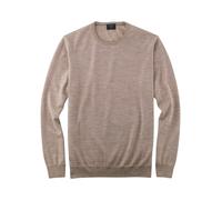 Rundhalspullover OLYMP "OLYMP Strick Casual", Herren, Gr. L, beige (hellbeige), Obermaterial: 100% Schurwolle, normal, Rundhals, Pullover, moderner Strickpullover (67832605-L) hellbeige