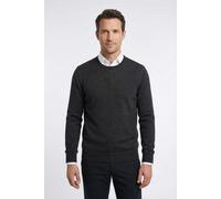 OLYMP Herren Pullover O-Hals Casual Strick Wolle Dunkelgrau Größe L