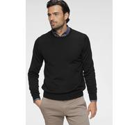 OLYMP Pullover Herren Regular Fit Rundhals Merinowolle schwarz, L