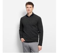 Rundhalspullover OLYMP "OLYMP Strick Casual", Herren, Gr. M (46), grau (anthrazit), Obermaterial: 100% Baumwolle, schmal, Rundhals, Pullover Rundhalspullover, Crew Neck (50035212-M) anthrazit