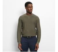 OLYMP Casual Regular Fit Pullover oliv, Strukturiert