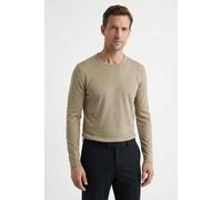 Rundhalspullover OLYMP "OLYMP Strick Casual", Herren, Gr. XL, braun (camelfarben), Obermaterial: 100% Baumwolle, schmal, Rundhals, Pullover Rundhalspullover, Crew Neck (92671833-XL)