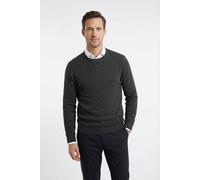 Rundhalspullover OLYMP "OLYMP Strick Casual", Herren, Gr. XL, grau (anthrazit), Obermaterial: 100% Baumwolle, schmal, Rundhals, Pullover Rundhalspullover, mit modischem Strukturmuster (61422814-XL) an