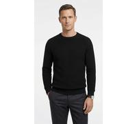 Rundhalspullover OLYMP "Waffle Structure", Herren, Gr. S, marine, Strick, Obermaterial: 89% Baumwolle, 11% Polyamid, regular fit, Rundhals, Rippbündchen, Pullover Rundhalspullover, Rundhals, casual, u