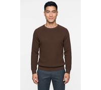 Strickpullover OLYMP "OLYMP Level Five Strick, Pullover Rundhals", Herren, Gr. XL, braun, 89% Baumwolle, 11% Polyamid, Pullover Strickpullover (25622845-XL) braun