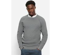 Rundhalspullover OLYMP "Waffle Structure", Herren, Gr. XXL, grau, Strick, Obermaterial: 89% Baumwolle, 11% Polyamid, casual, regular fit, Rundhals, Langarm Rippbündchen, Pullover, Rundhals, casual, un