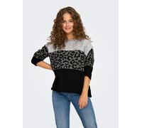 Only Longsleeve ONLJADE ANIMAL Rundhals Strick Noos Hellgrau Melange XS
