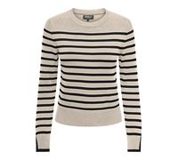 ONLY Damen Onlkalana Ls O-Neck KNT Pullover, Whitecap Gray/Stripes:Black, M