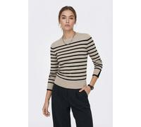 ONLY Damen Onlkalana Ls O-Neck KNT Pullover, Whitecap Gray/Stripes:Black, Small