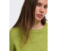 Rundhalspullover ONLY "ONLLOLLI L/S PULLOVER KNT NOOS", Damen, Gr. L, grün (cardamom seed detail:with melange), Strick, Obermaterial: 82% Polyester, 15% Polyacryl, 3% Elasthan, meliert, regular fit no