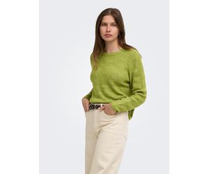 Rundhalspullover ONLY "ONLLOLLI L/S PULLOVER KNT NOOS", Damen, Gr. XS, grün (cardamom seed detail:with melange), Strick, Obermaterial: 82% Polyester, 15% Polyacryl, 3% Elasthan, meliert, regular fit n