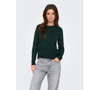 Rundhalspullover ONLY "ONLRICA LIFE L/S PULLOVER KNT NOOS", Damen, Gr. XL, scarab detail:melange, Strick, Obermaterial: 93% Polyester, 4% Nylon, 3% Elasthan, meliert, regular fit normal, Rundhals, Rip