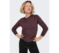 Rundhalspullover ONLY "ONLRICA LIFE L/S PULLOVER KNT NOOS", Damen, Gr. XS, braun (rose braun detail:with melange), Strick, Obermaterial: 93% Polyester, 4% Nylon, 3% Elasthan, meliert, regular fit norm