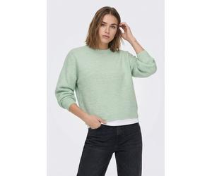 Rundhalspullover ONLY "ONLSIMONI L/S O-NECK PULLOVER KNT NOOS", Damen, Gr. L, ether detail:melange, Strick, Obermaterial: 74% Polyacryl, 24% Polyester, 2% Elasthan, meliert, regular fit normal, Rundha