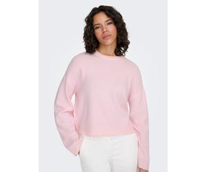 Rundhalspullover ONLY "ONLSIMONI L/S O-NECK PULLOVER KNT NOOS", Damen, Gr. L, rosa (potpourri), Strick, Obermaterial: 74% Polyacryl, 24% Polyester, 2% Elasthan, unifarben, regular fit normal, Rundhals
