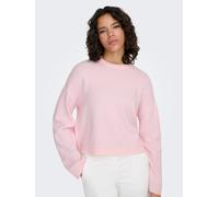Rundhalspullover ONLY "ONLSIMONI L/S O-NECK PULLOVER KNT NOOS", Damen, Gr. M, rosa (potpourri), Strick, Obermaterial: 74% Polyacryl, 24% Polyester, 2% Elasthan, unifarben, regular fit normal, Rundhals