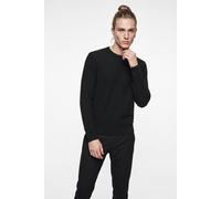 Rundhalspullover ONLY & SONS "ONSLOUI LS STRUCTURE CREW REG NOOS", Herren, Gr. XL, schwarz (schwarz pattern:menu structure), Strick, Obermaterial: 60% Baumwolle, 20% Nylon, 20% Viskose, gemustert, reg