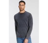 Rundhalspullover ONLY & SONS "OS WASH CREW KNIT CS", Herren, Gr. M, blau (marineblaus), Strick, Obermaterial: 100% Baumwolle, unifarben, normal hüftbedeckend, Rundhals, Rollkante, Pullover Rundhalspul