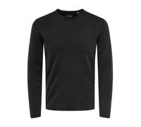 Rundhalspullover ONLY & SONS "OS WASH CREW KNIT CS", Herren, Gr. XXL, schwarz, Strick, Obermaterial: 100% Baumwolle, unifarben, normal hüftbedeckend, Rundhals, Rollkante, Pullover Rundhalspullover (62