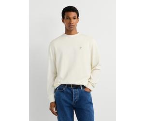 Rundhalspullover PEPE JEANS "DANIELS", Herren, Gr. M, weiß (sanftes weiß), Strick, Obermaterial: 100% Baumwolle, unifarben, regular fit hüftbedeckend, Rundhals, Rippstrickbündchen, Pullover Rundhalspu