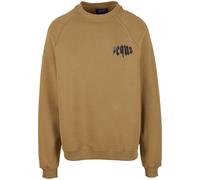 Rundhalspullover PEQUS "PEQUS PEQUS Mythic Chest Logo Sweater", Herren, Gr. M, olive grün, 100% Baumwolle, mehrfarbig, normal, Rundhals, Pullover Rundhalspullover (90272845-M) olive grün