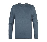 Rundhalspullover PETROL INDUSTRIES, Herren, Gr. L (40), storm blau, Strick, Obermaterial: 50% Baumwolle, 50% Polyacryl, regular fit hüftbedeckend, Rundhals, Bündchen, Pullover Rundhalspullover, Materi