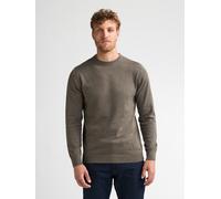 Rundhalspullover PETROL INDUSTRIES, Herren, Gr. L, grün (mossy stone), Strick, Obermaterial: 50% Baumwolle, 50% Polyacryl, regular fit hüftbedeckend, Rundhals, Bündchen, Pullover Rundhalspullover, Mat