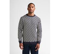 Rundhalspullover PETROL INDUSTRIES, Herren, Gr. M, blau (royal navy), Feinstrick, Obermaterial: 50% Baumwolle, 50% Polyacryl, gemustert, regular fit normal, Rundhals, angesetztes Bündchen, Pullover Ru