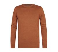 Rundhalspullover PETROL INDUSTRIES, Herren, Gr. XL (42), copper orange, Strick, Obermaterial: 50% Baumwolle, 50% Polyacryl, regular fit hüftbedeckend, Rundhals, Bündchen, Pullover Rundhalspullover, Ma