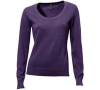 Rundhalspullover "Rundhals-Pullover", Damen, Gr. 38, lila (pflaume), 100% Baumwolle, LINEA TESINI BY HEINE, unifarben, Pullover Rundhalspullover (94400146-38) pflaume