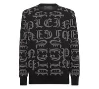 Rundhalspullover PHILIPP PLEIN "Gothic Plein", Herren, Gr. 3XL, 02, schwarz, Obermaterial: 80% Baumwolle, 20% Wolle, Pullover Rundhalspullover (50102517-XXXL) 02, schwarz