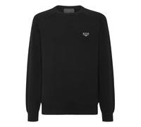 Rundhalspullover PHILIPP PLEIN "Rundhalspullover", Herren, Gr. XXL, 02, schwarz, Obermaterial: 80% Baumwolle, 20% Wolle, Pullover Rundhalspullover (62290937-XXL) 02, schwarz