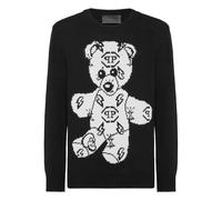 Rundhalspullover PHILIPP PLEIN "Teddy", Herren, Gr. L, 02, schwarz, Obermaterial: 80% Baumwolle, 20% Wolle, Pullover Rundhalspullover (43185033-L) 02, schwarz
