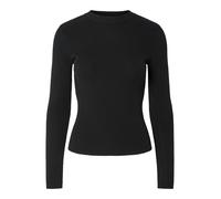 Rundhalspullover PIECES "PCMIRA NEW LS O-NECK KNIT NOOS BC", Damen, Gr. M, schwarz, Strick, Obermaterial: 50% Viskose, 28% Polyester, 22% Nylon, unifarben, slim fit normal, Rundhals, Pullover Rundhals