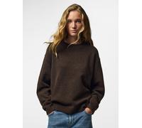Rundhalspullover PIECES "PCSALLY LS O-NECK KNIT NOOS BC", Damen, Gr. L, hot fudge detail:melange, Strick, Obermaterial: 90% Polyester, 5% Wolle, 5% Elasthan, meliert, normal, Rundhals, Pullover Rundha