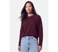 Rundhalspullover PIECES "PCSALLY LS O-NECK KNIT NOOS BC", Damen, Gr. M, winetasting detail:melange, Strick, Obermaterial: 90% Polyester, 5% Wolle, 5% Elasthan, meliert, normal, Rundhals, Pullover Rund